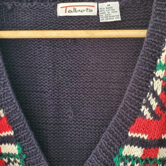 Talbots Vintage Plaid Cardigan Size Medium - Picture 4 of 4
